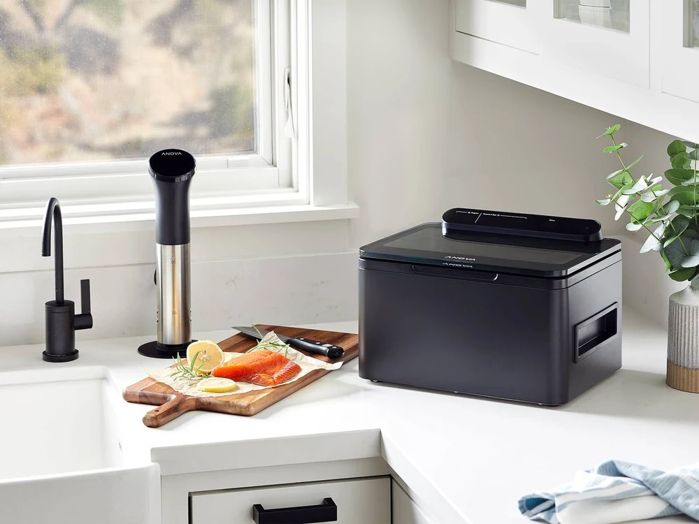 Anova Precision Chamber Vacuum Sealer on a kitchen counter