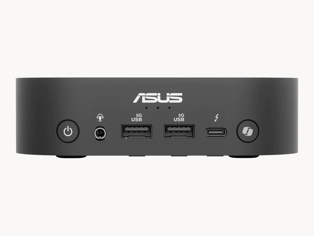 ASUS NUC 14 Pro AI front view showing USB ports