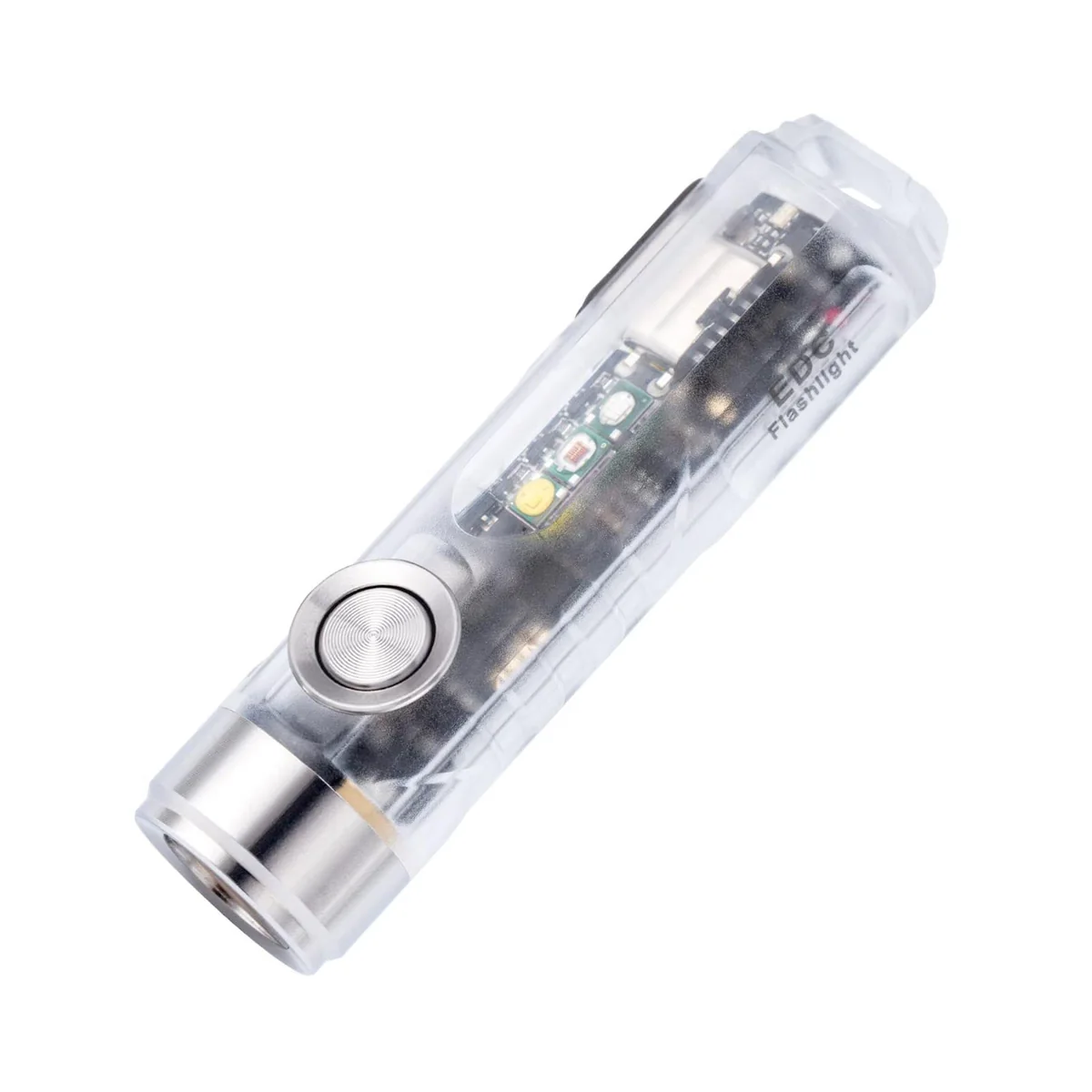 RovyVon Aurora A8 USB-C keychain flashlight in translucent body
