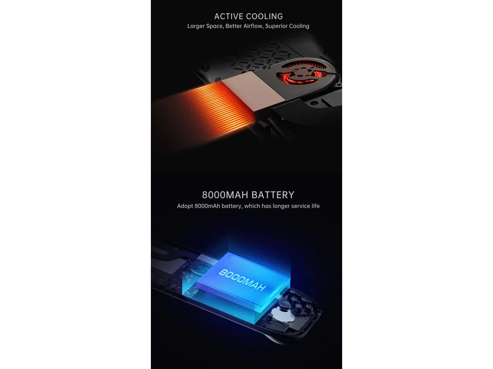 AYN Odin2 Portal product detail render showing controls and handheld shape
