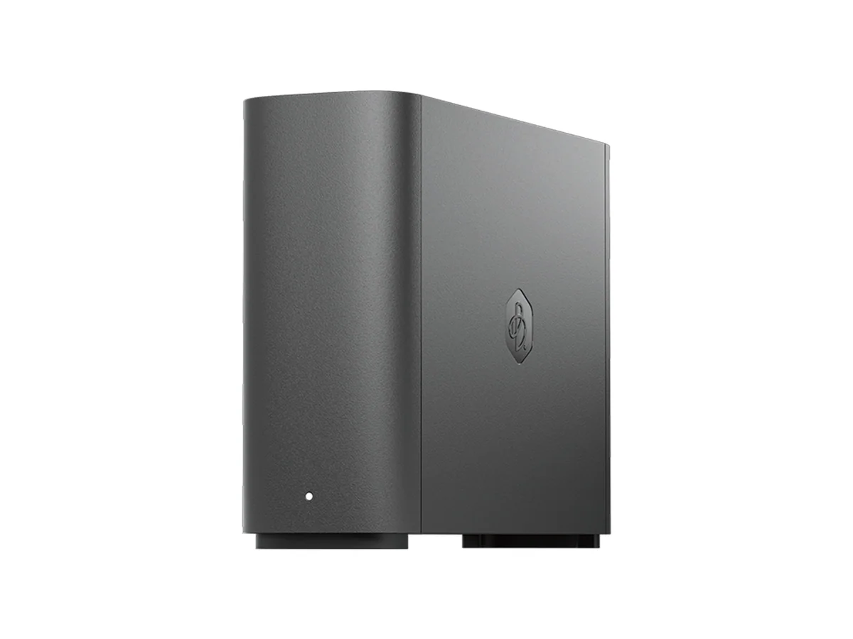 Synology BeeStation 4TB personal cloud storage device angled on a white background