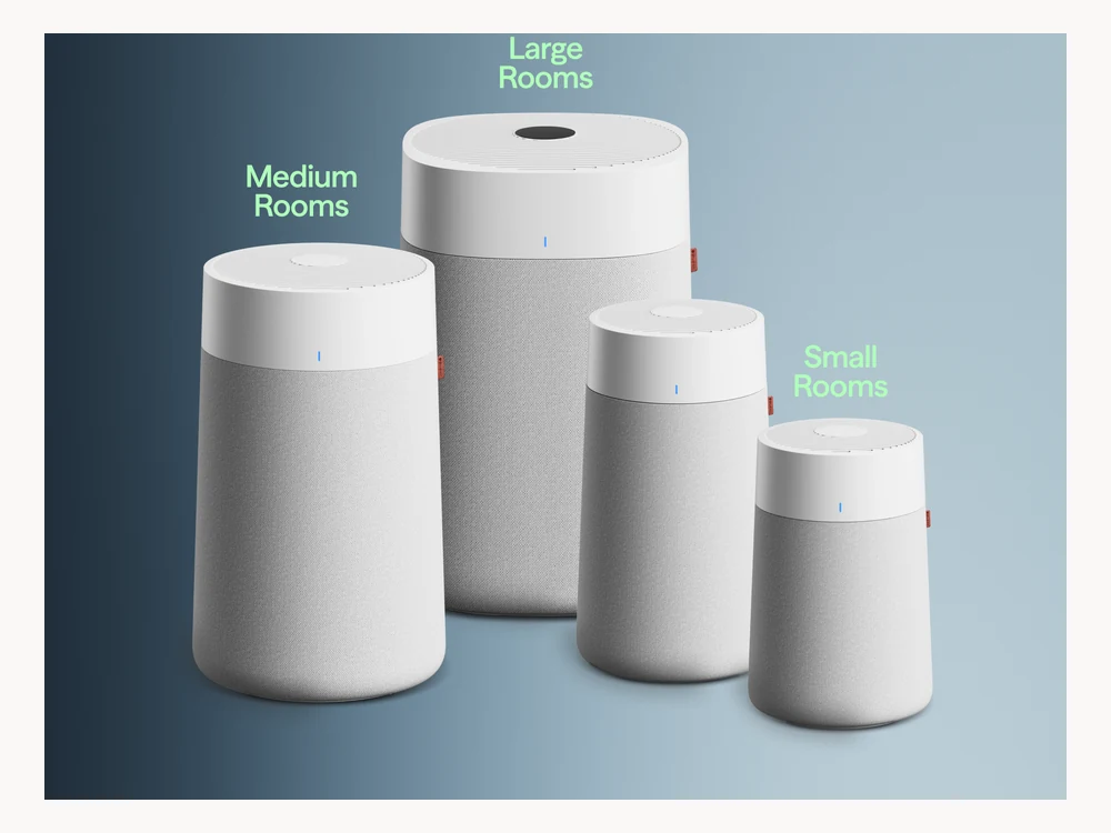 Blueair Blue Pure purifier size lineup including 311i Max