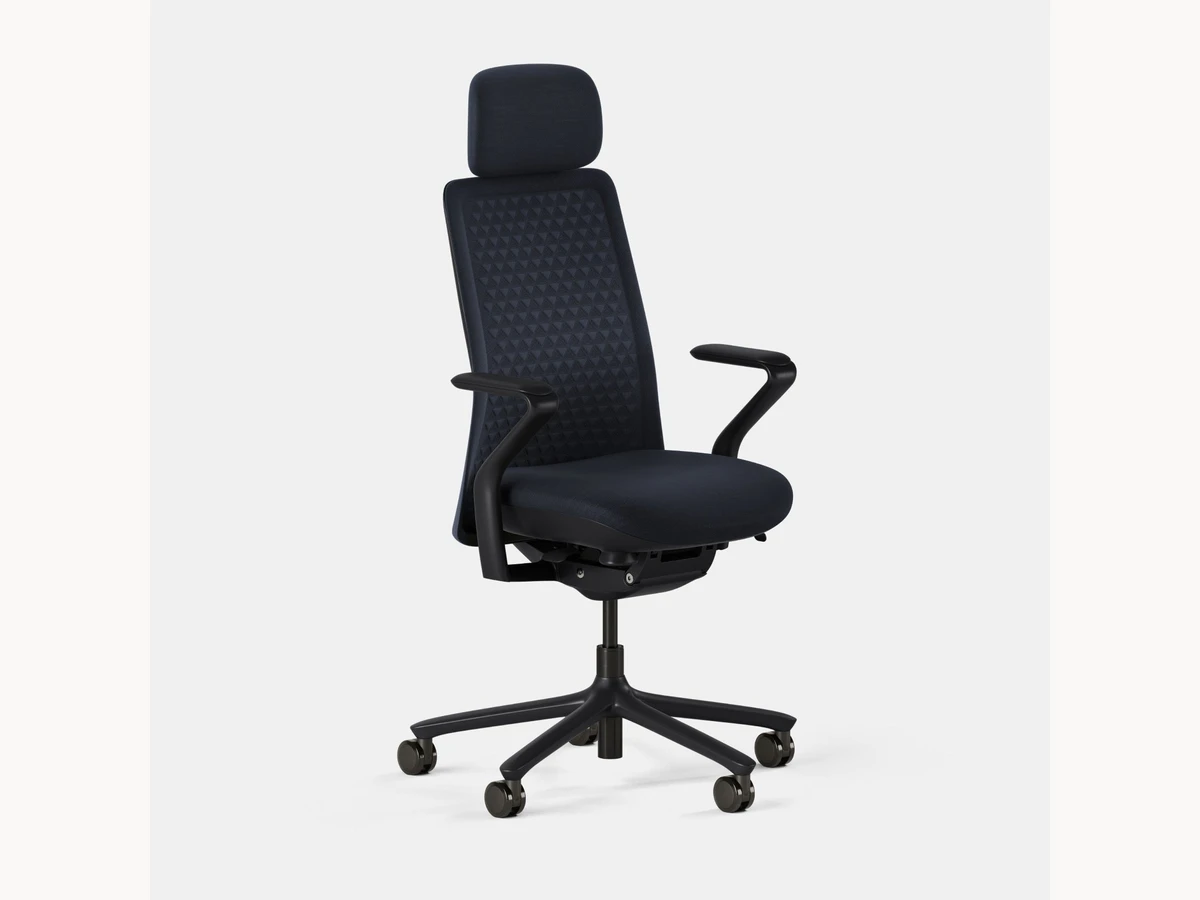 Branch Verve Chair with optional headrest in dark blue