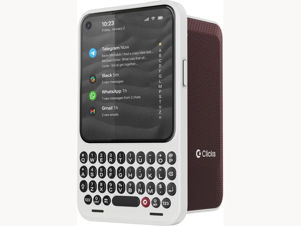 Clicks Communicator front and rear product view with back cover