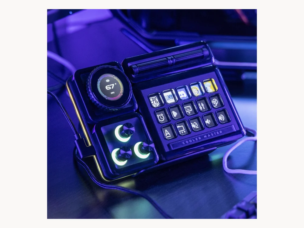 Cooler Master MasterHUB control surface in a gaming setup