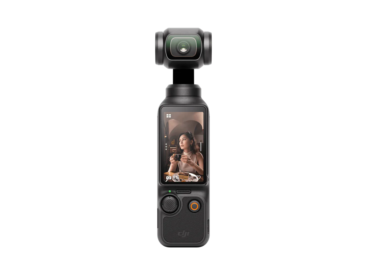 DJI Osmo Pocket 3 front view on a white background