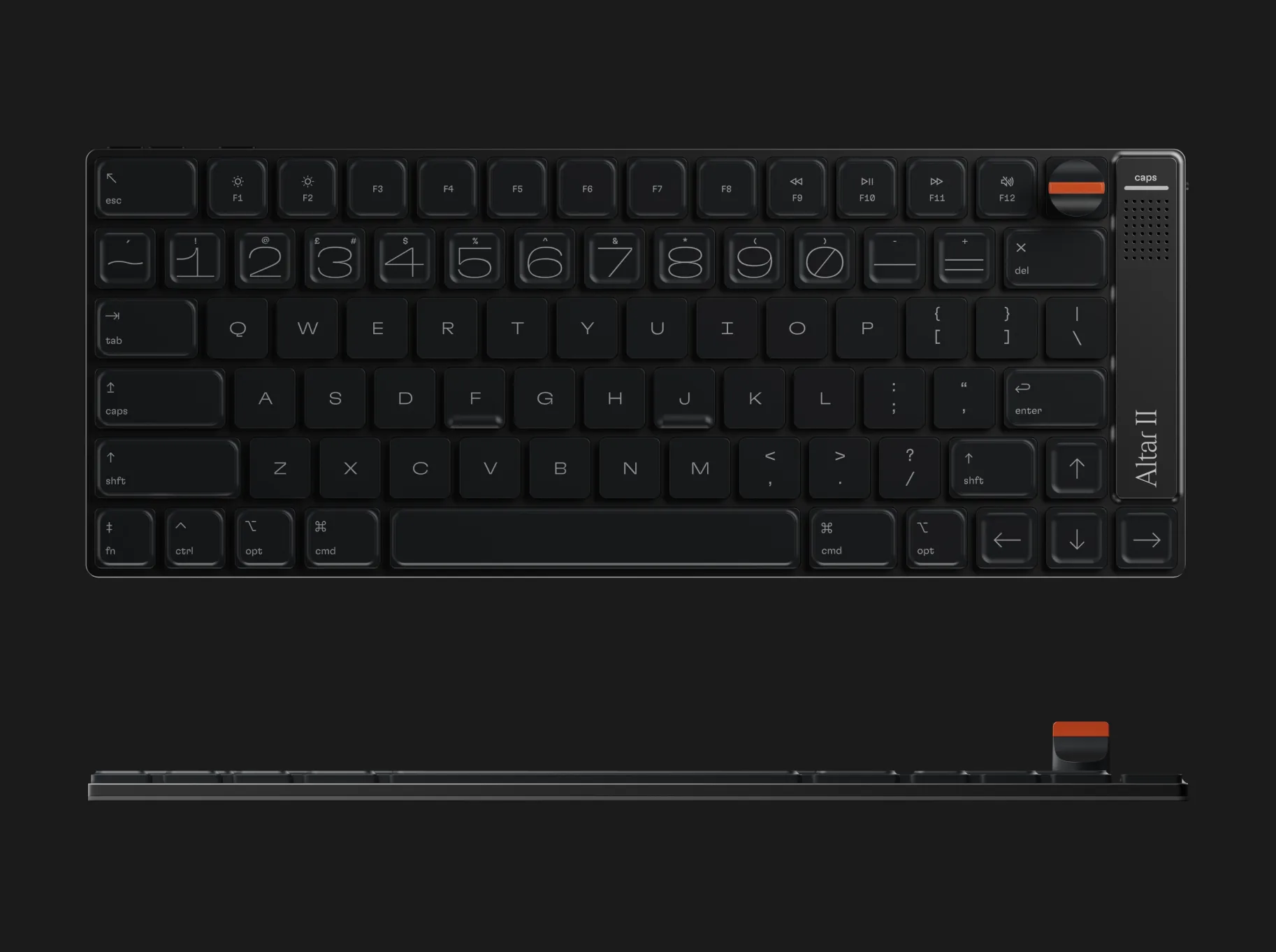 Altar II keyboard top view