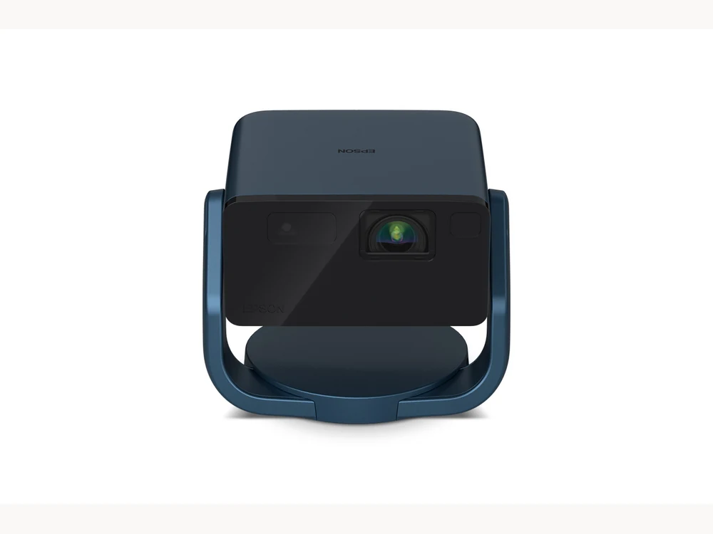 Epson EpiqVision Mini EF22 stone blue projector front top view