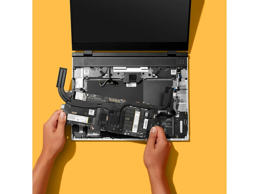 Framework Laptop 16 open for a component upgrade