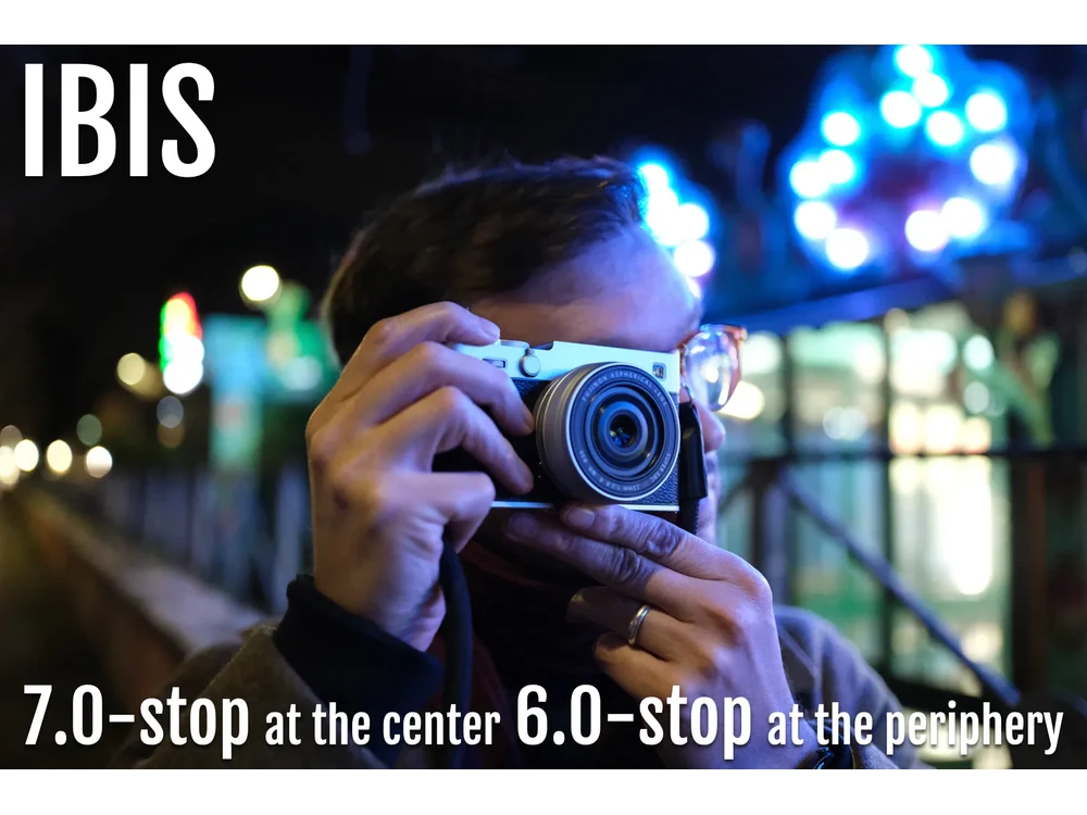 Fujifilm X-E5 compact camera in use