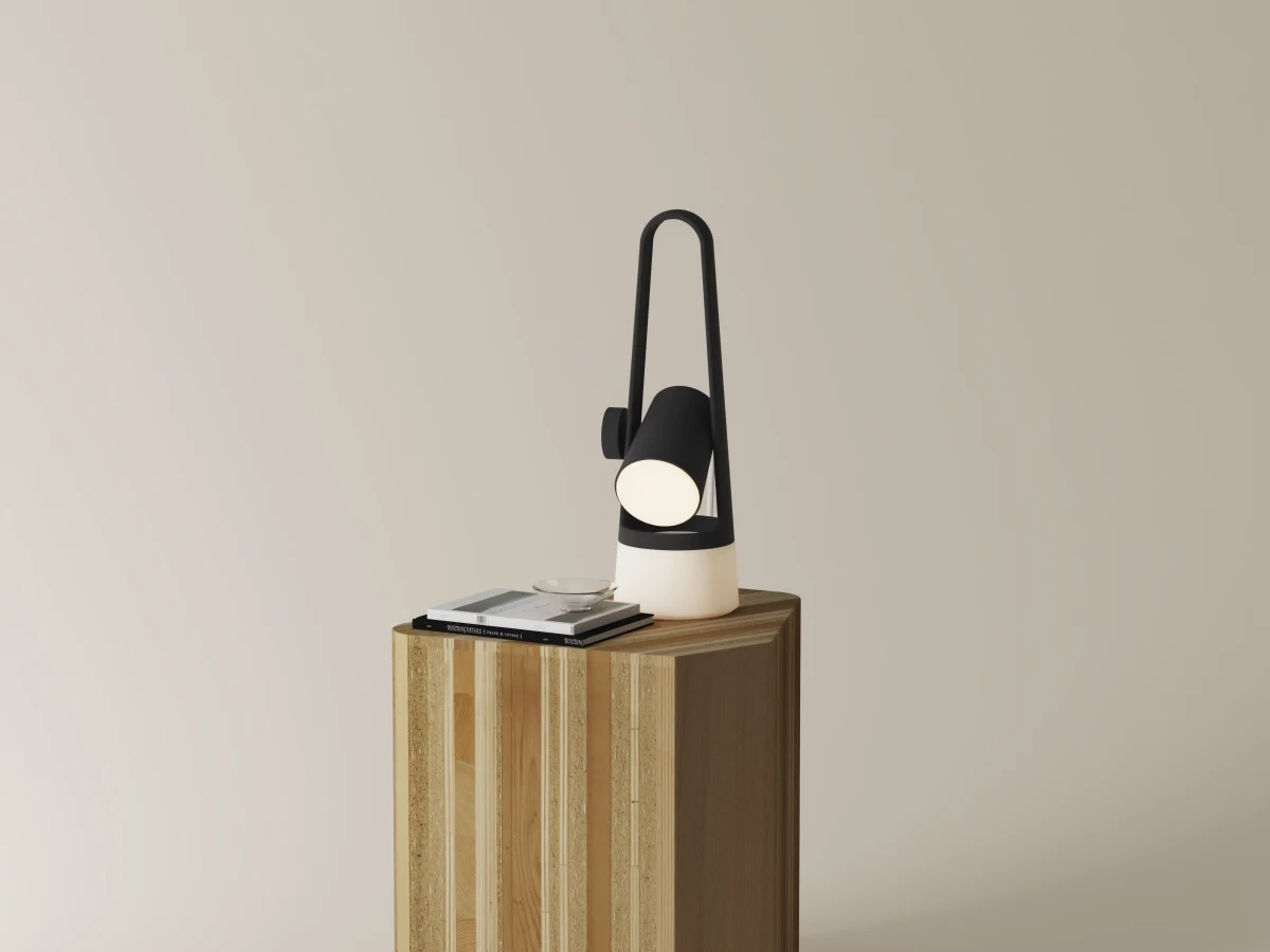 Gantri Aim Table Light carbon profile view