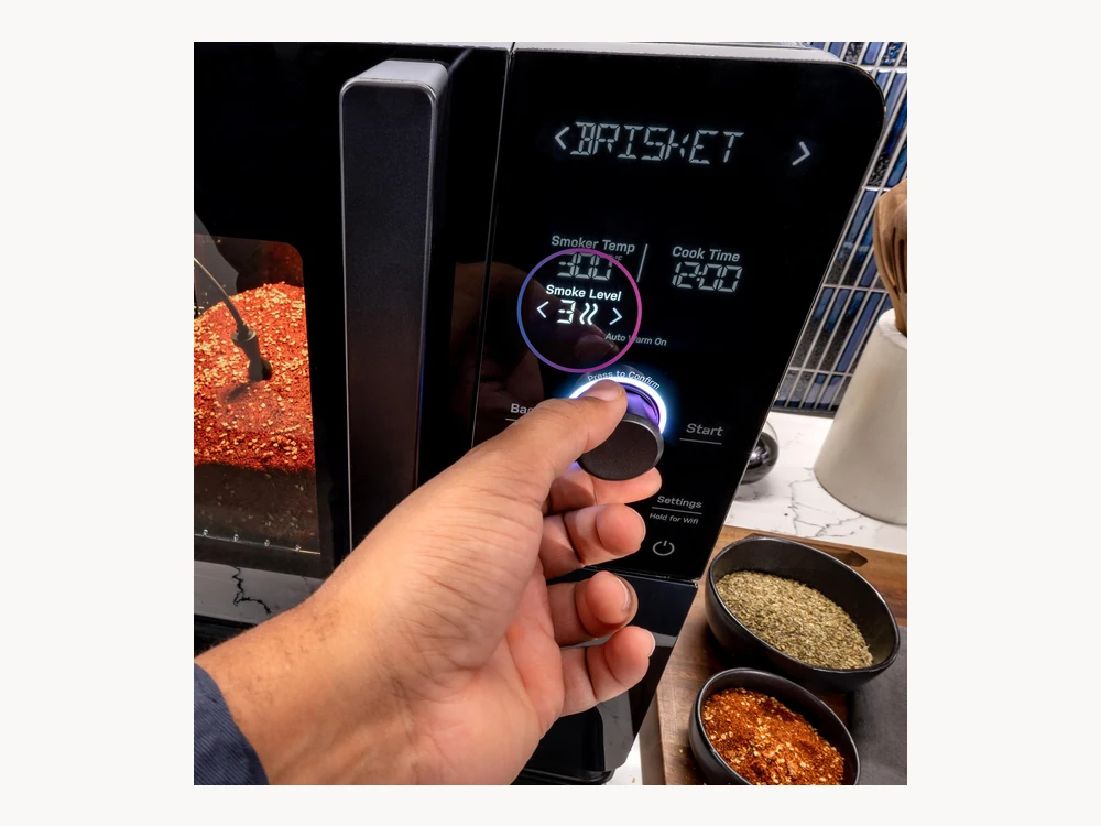 GE Profile Smart Indoor Pellet Smoker being used in a kitchen
