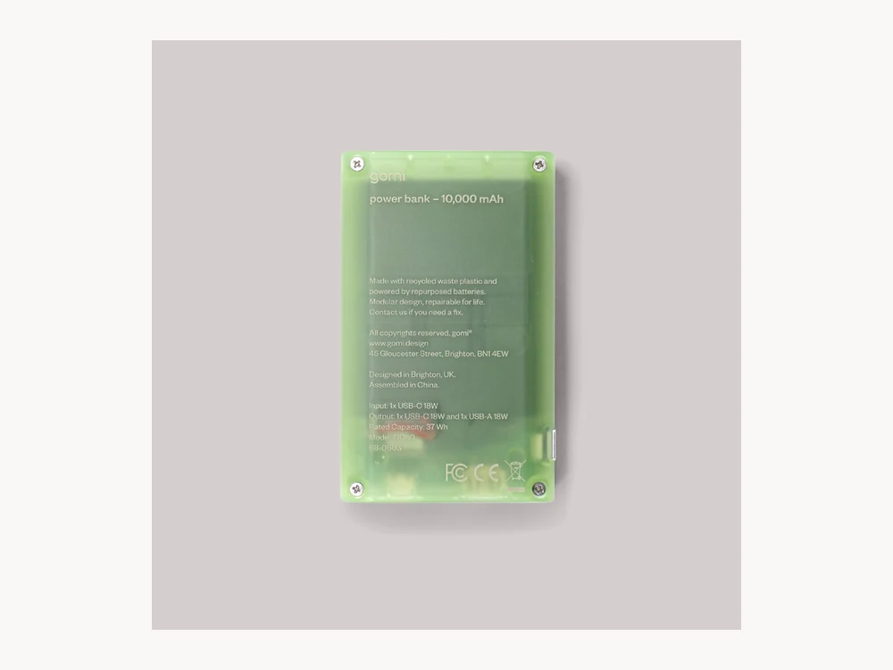 gomi Power Bank translucent back view