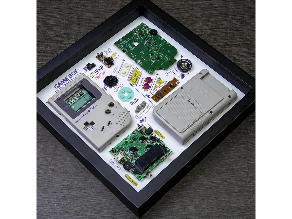 Grid Studio GRID Game Boy framed art angled view