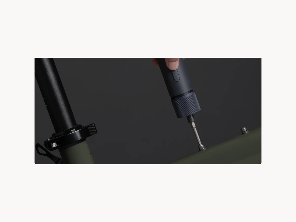 HOTO Electric Screwdriver Kit Pro being used on a bicycle component