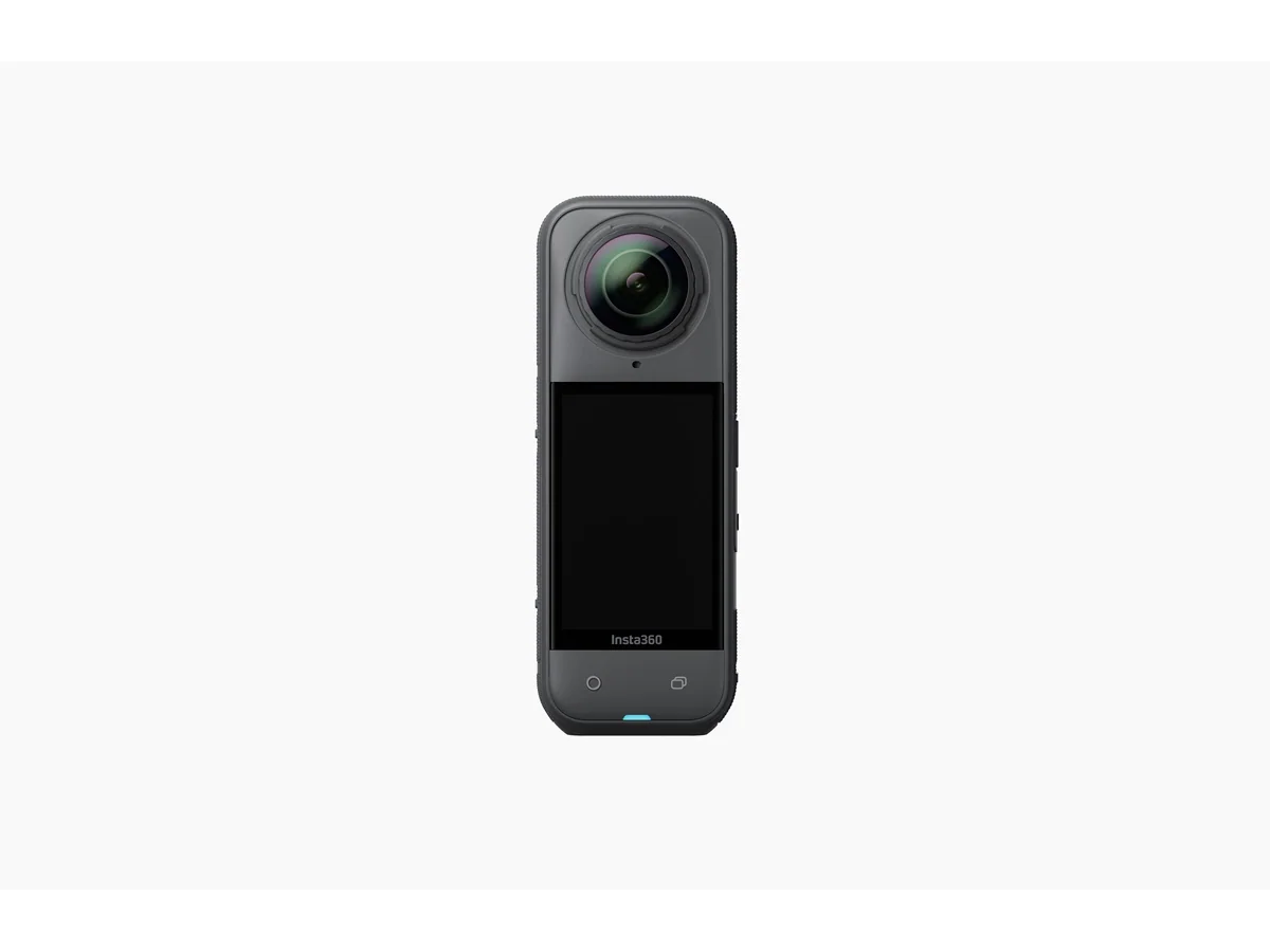 Insta360 X5 side profile showing controls