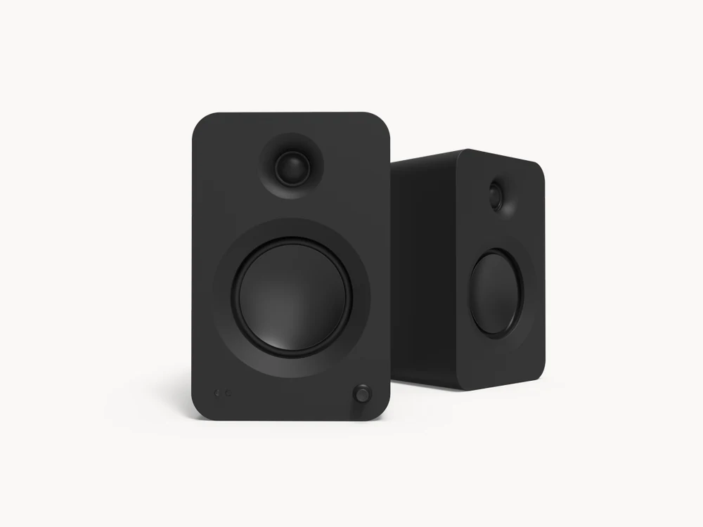Black Kanto Audio REN powered speaker pair angled product view