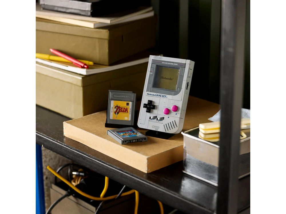 LEGO Game Boy displayed in a room