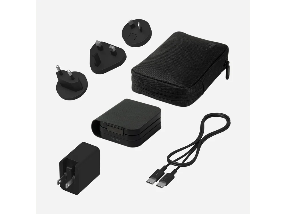 mophie 3-in-1 travel charger kit with adapters cable and case