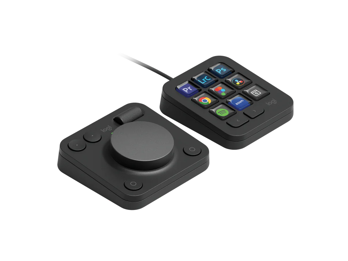 Logitech MX Creative Console three-quarter product view