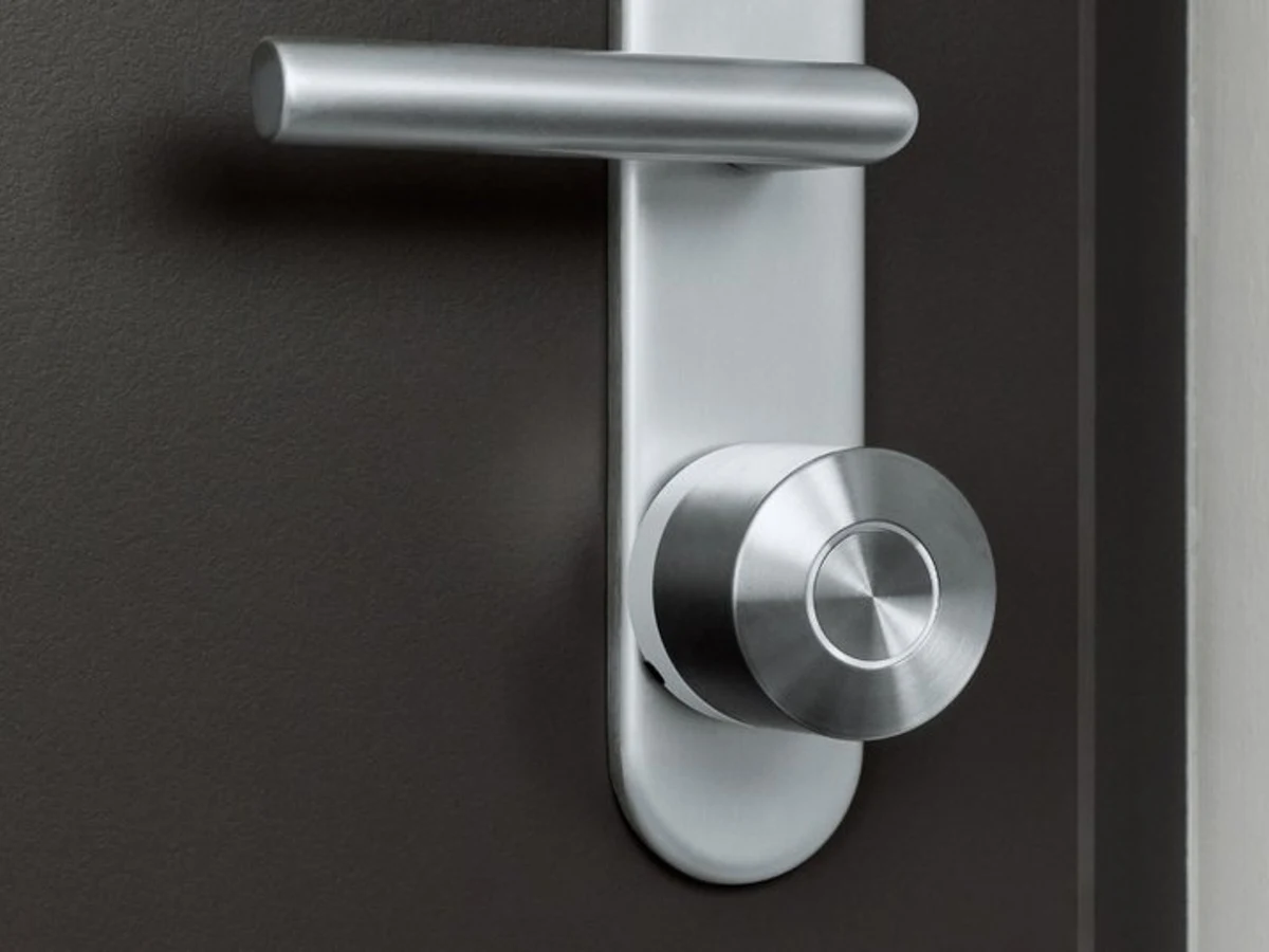 Nuki Smart Lock Ultra installed on a front door