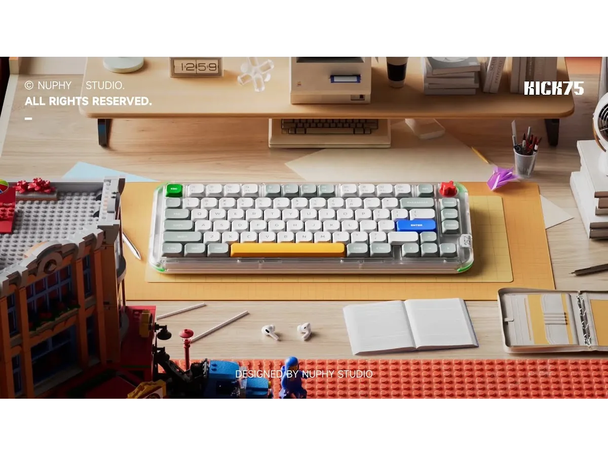 NuPhy Kick75 keyboard on a styled desk setup