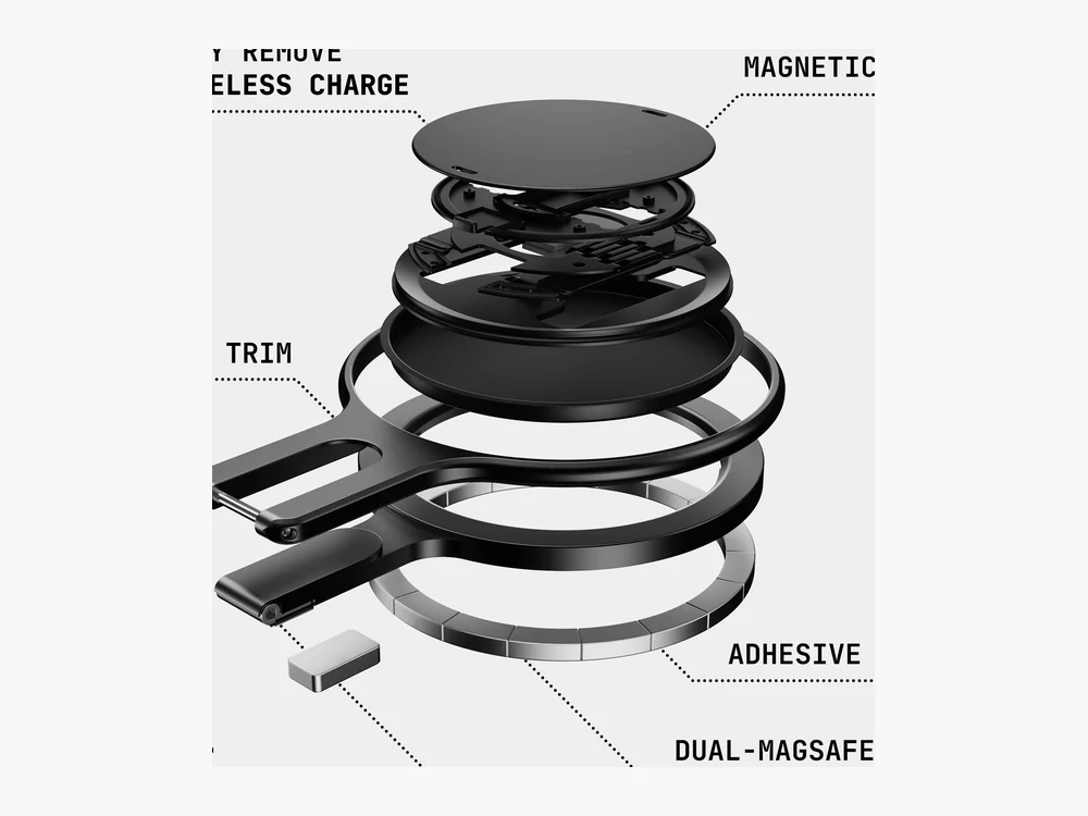 Exploded view of Ohsnap Snap Grip Stand construction