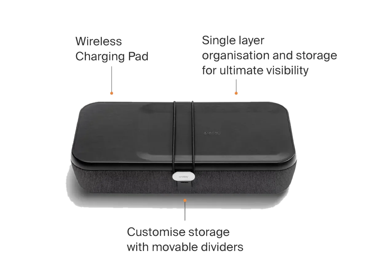 Orbitkey Nest v2 used with everyday carry accessories on a desk