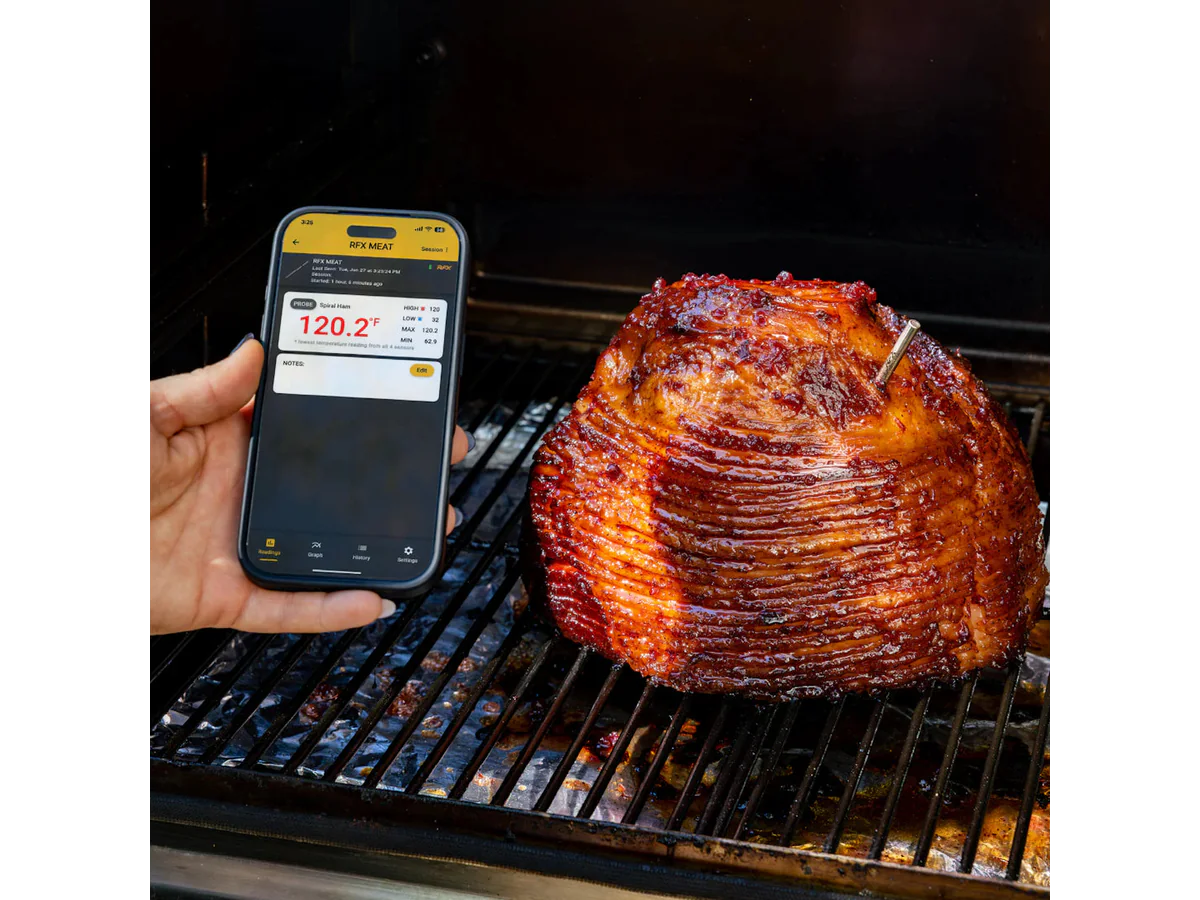 ThermoWorks RFX app monitoring a roast on a grill