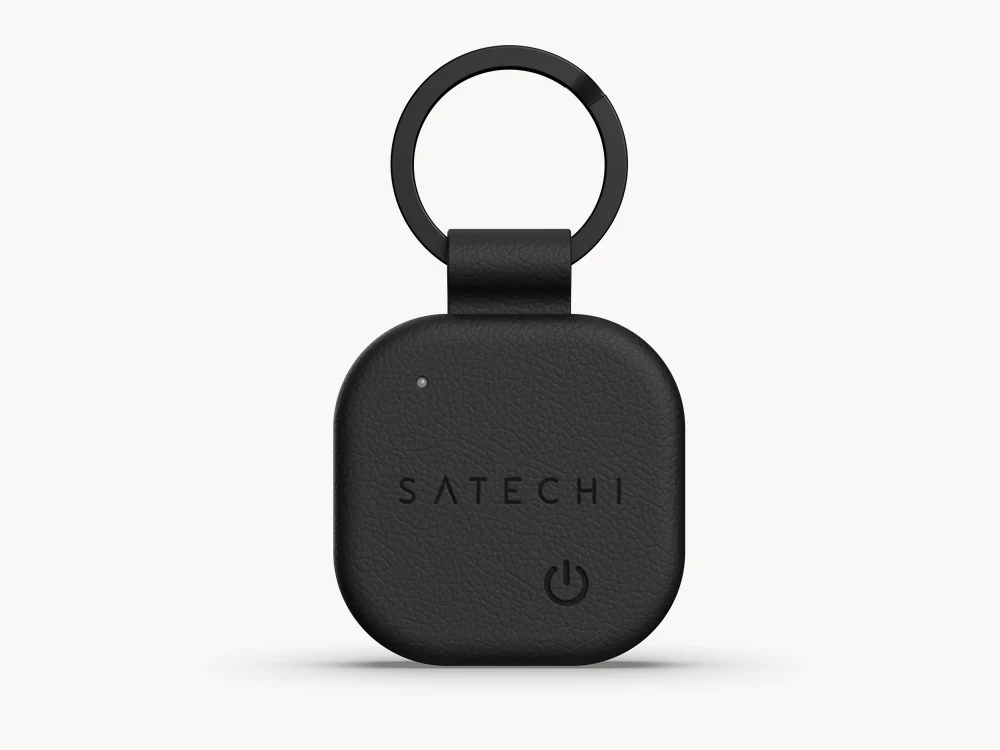 Satechi Vegan-Leather FindAll Keychain black front product view
