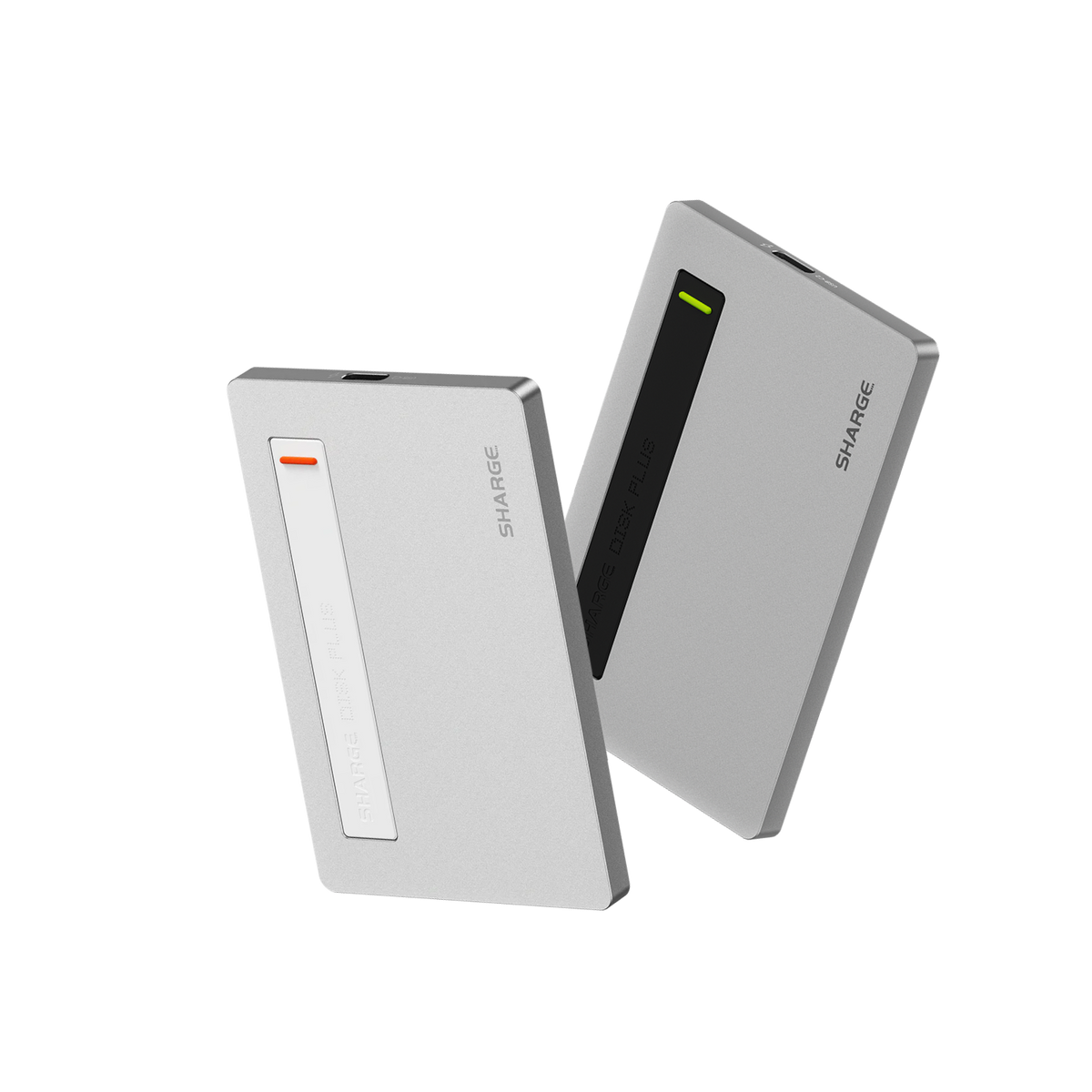 SHARGE Disk Plus product layout showing its slim body and accessory options