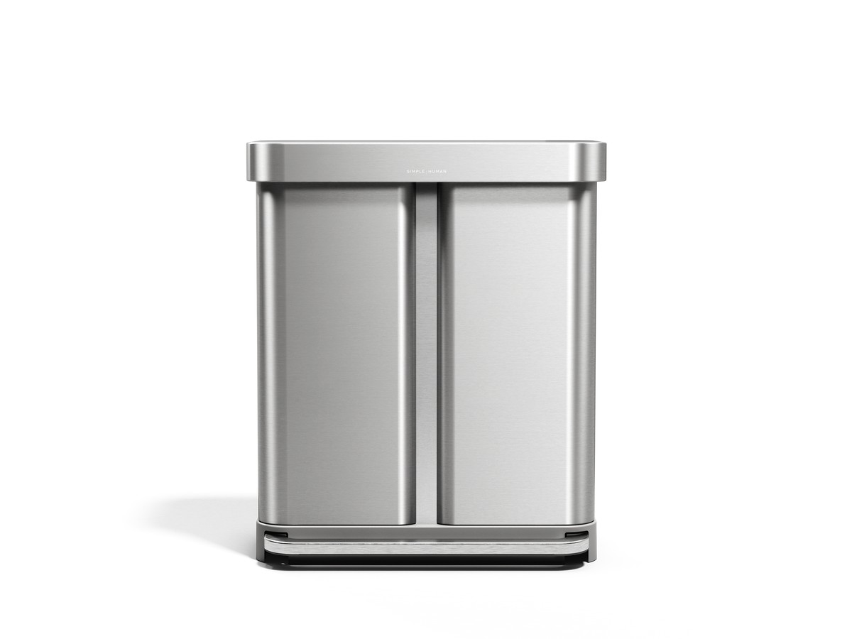 simplehuman 58L Step Recycler straight-on front view