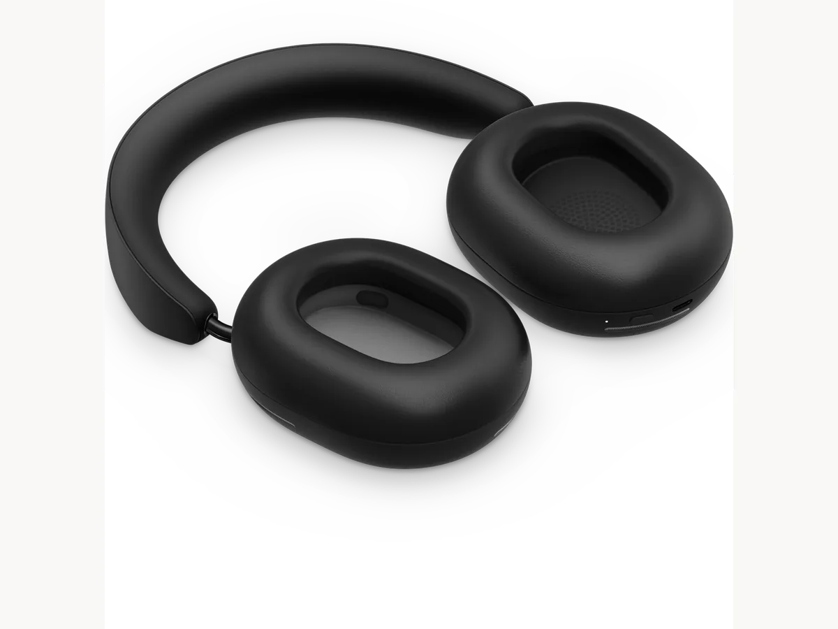 Sonos Ace headphones folded flat to show ear cushions and headband