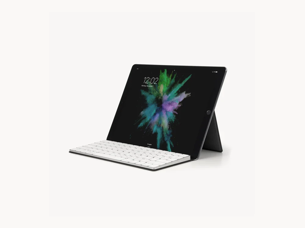 Studio Neat Canopy holding an iPad with Magic Keyboard