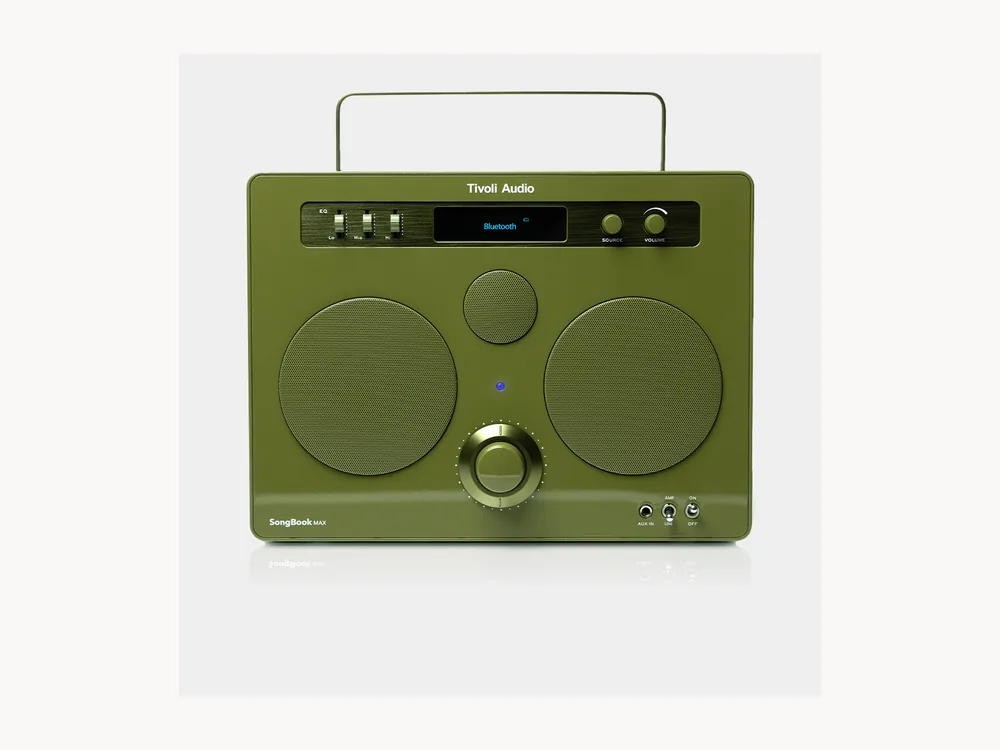 Tivoli Audio SongBook MAX green portable speaker front product render