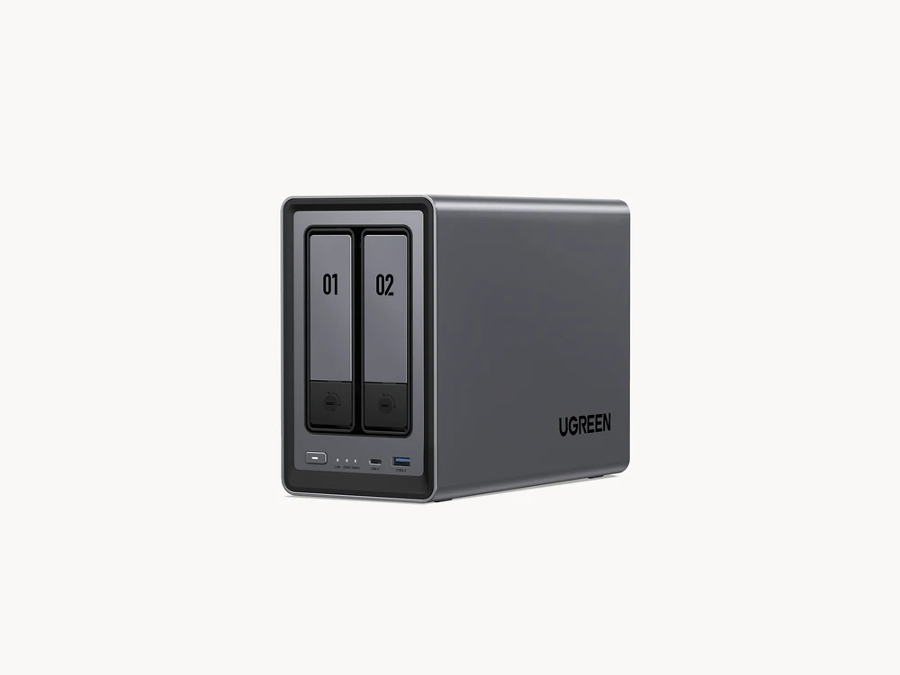 UGREEN NASync DXP2800 two-bay NAS front angle