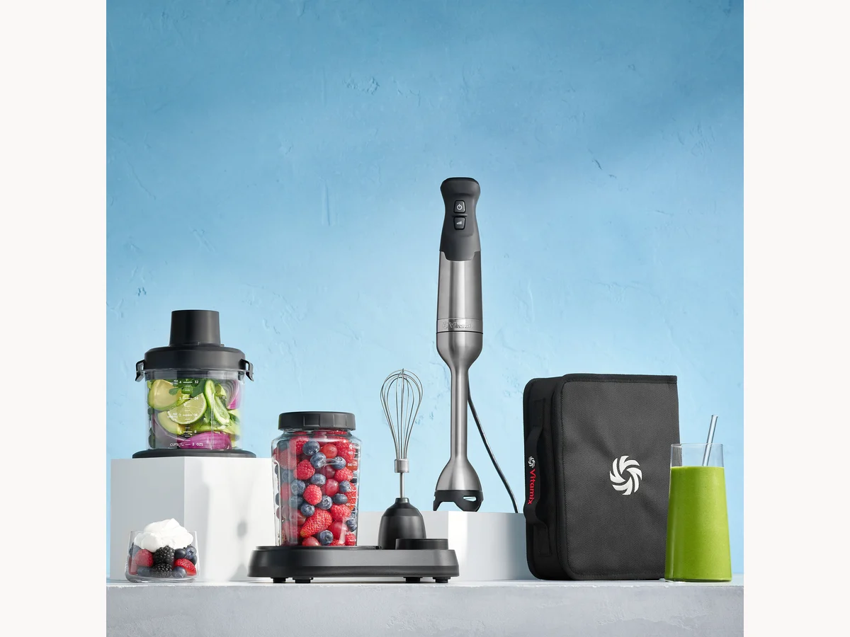 Vitamix Immersion Blender with accessories on counter
