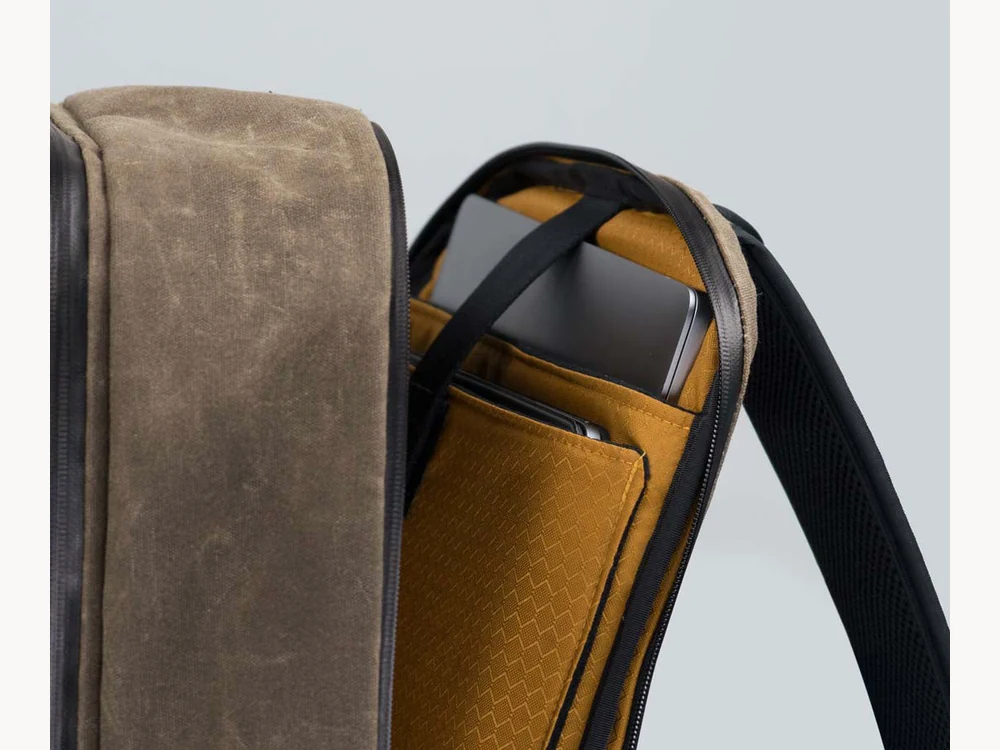 WaterField Tech Folio Backpack laptop and tablet pocket detail