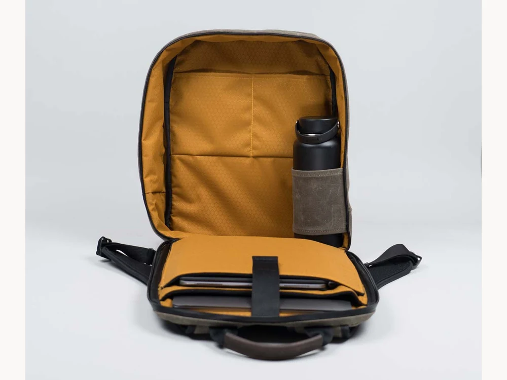 WaterField Tech Folio Backpack main compartment organization
