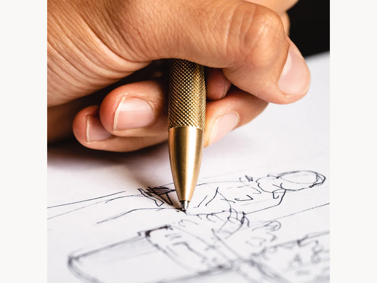 Wingback Mechanical Pen in use while sketching