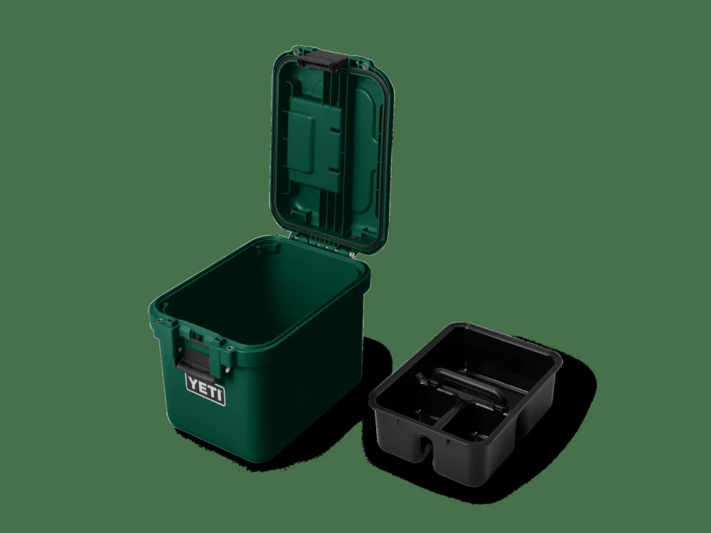 YETI LoadOut GoBox 15 open with removable tray